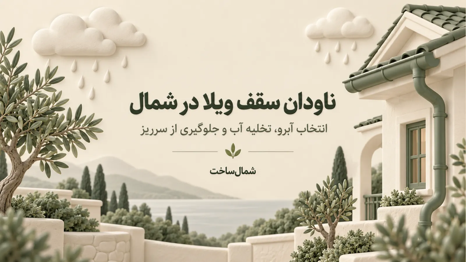 ماکت نئومورفیسم ویلا با آبرو و ناودان و عنوان ناودان سقف ویلا در شمال